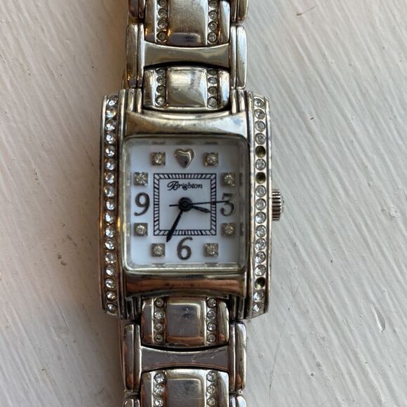 Brighton Turin silver etched with Crystal insets link watch - Picture 3 of 6